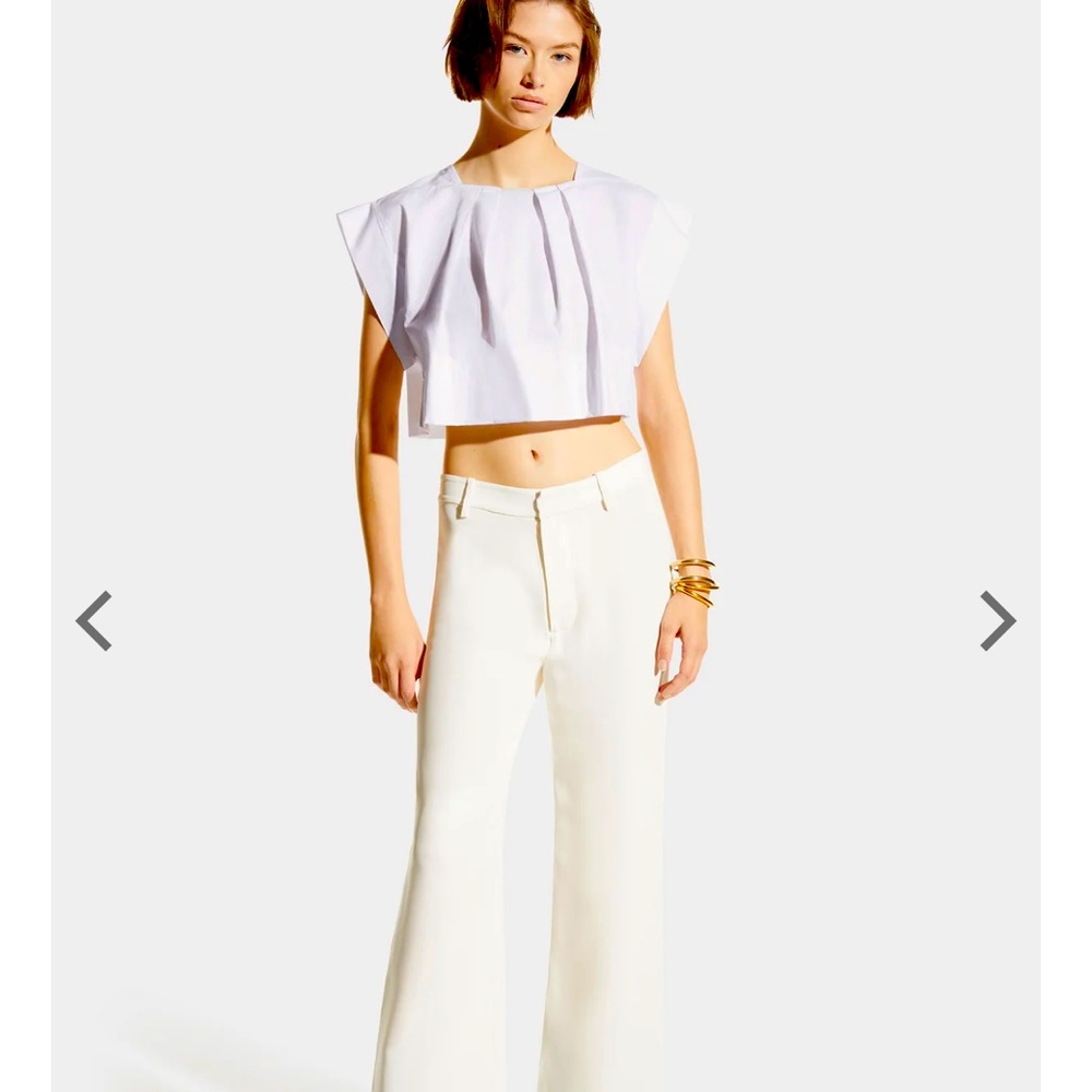 Careste  2 FRANCINE PLEATED CROPPED COTTON TOP retail price $350
